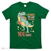 I Roared My Way Through 100 Days Dinosaur T-Shirt thumb 0