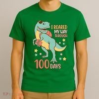 I Roared My Way Through 100 Days Dinosaur T-Shirt thumb 3