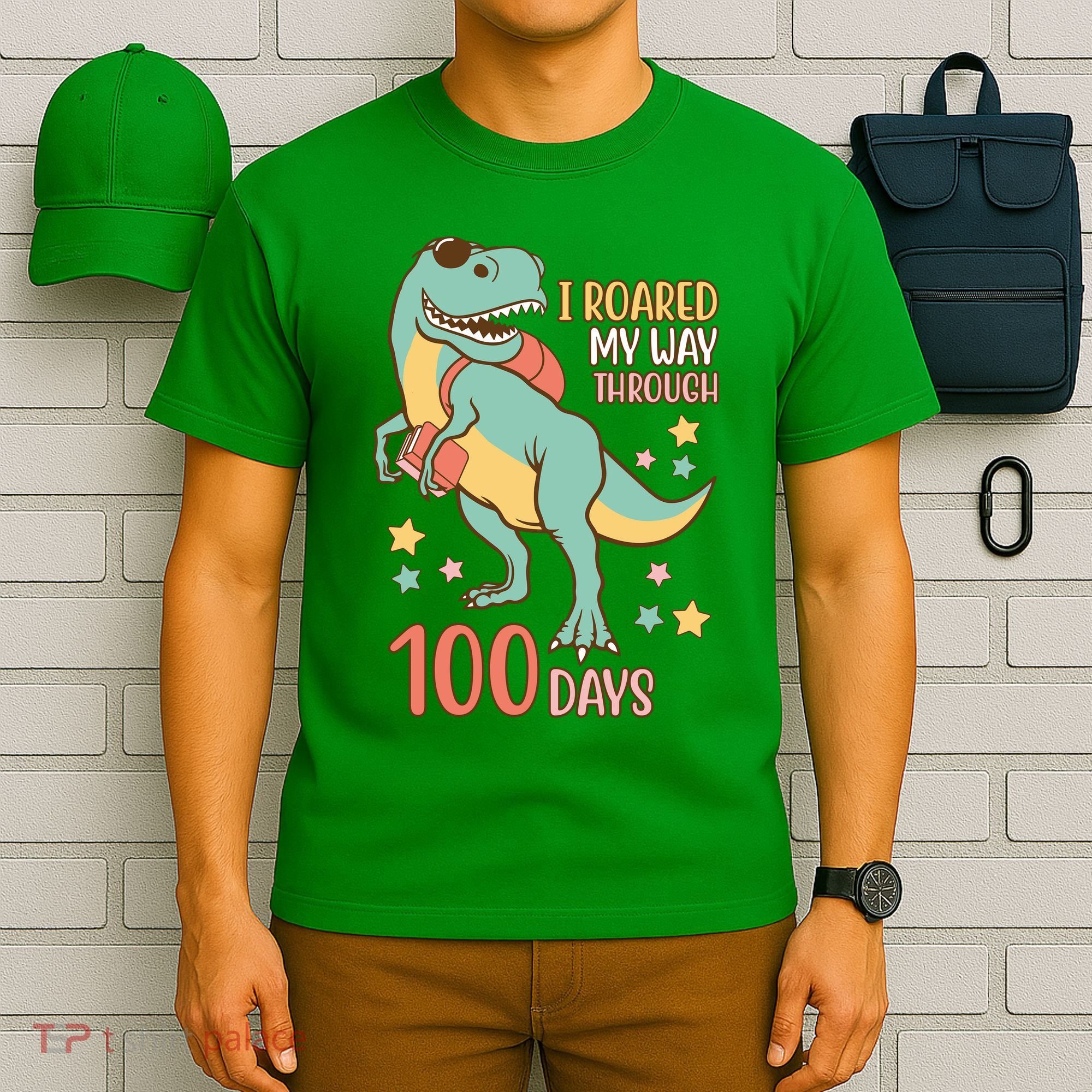I Roared My Way Through 100 Days Dinosaur T-Shirt