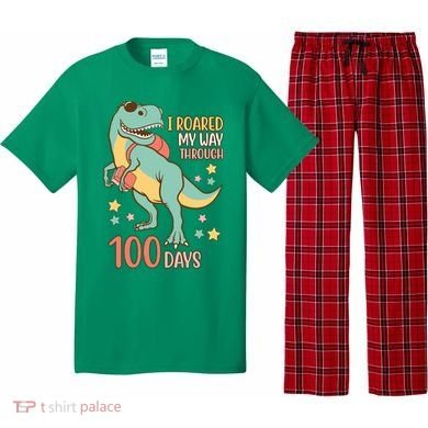 I Roared My Way Through 100 Days Dinosaur Pajama Set