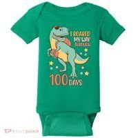 I Roared My Way Through 100 Days Dinosaur Baby Bodysuit thumb 0