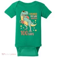 I Roared My Way Through 100 Days Dinosaur Baby Bodysuit thumb 0