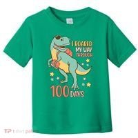 I Roared My Way Through 100 Days Dinosaur Toddler T-Shirt thumb 0