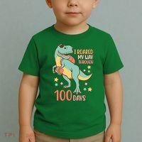 I Roared My Way Through 100 Days Dinosaur Toddler T-Shirt thumb 2