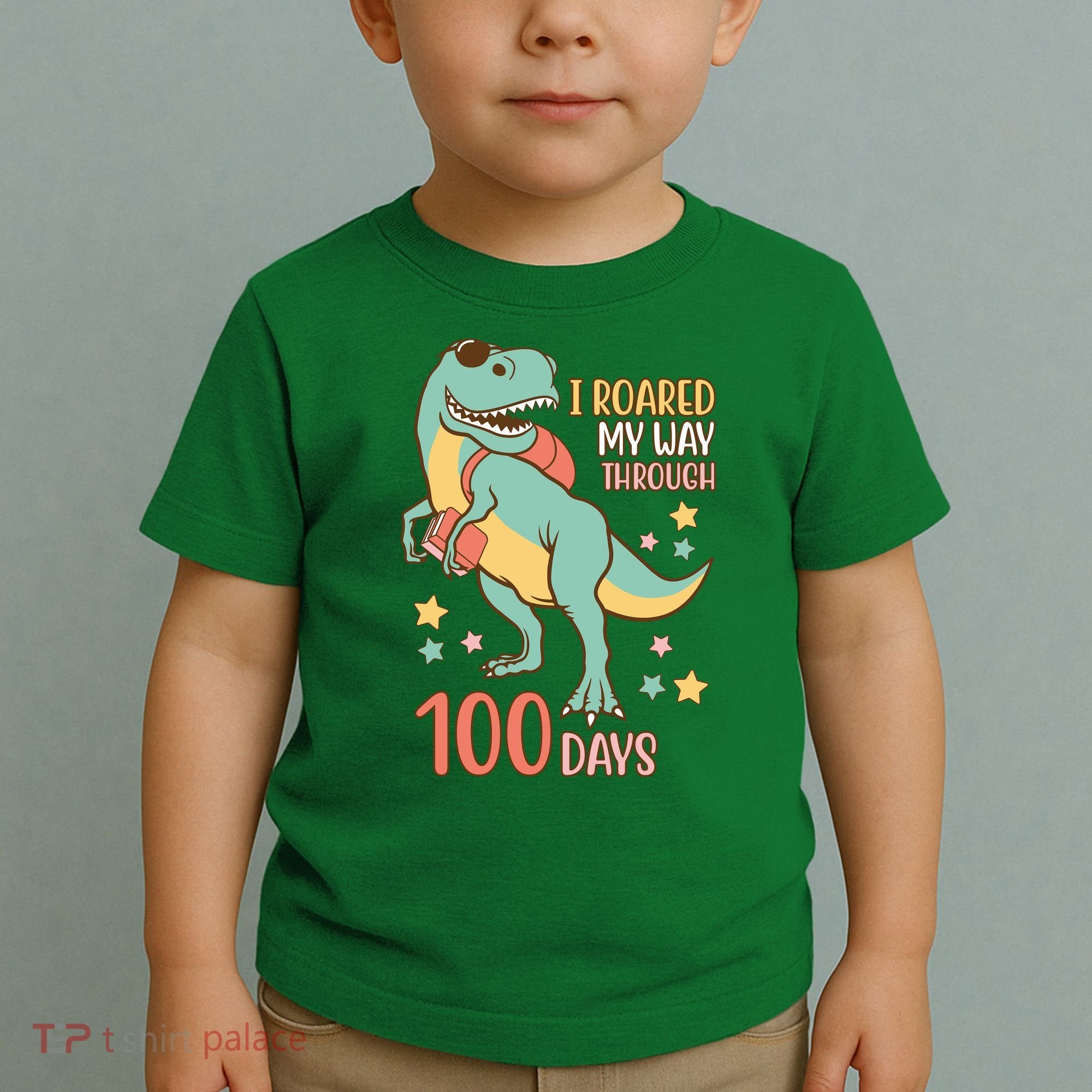 I Roared My Way Through 100 Days Dinosaur Toddler T-Shirt