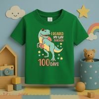 I Roared My Way Through 100 Days Dinosaur Toddler T-Shirt thumb 3