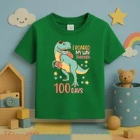 I Roared My Way Through 100 Days Dinosaur Toddler T-Shirt thumb 3