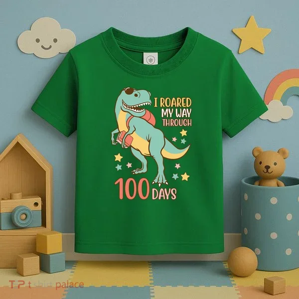 I Roared My Way Through 100 Days Dinosaur Toddler T-Shirt