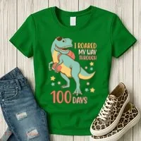 I Roared My Way Through 100 Days Dinosaur Women's T-Shirt thumb 3