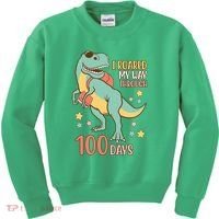 I Roared My Way Through 100 Days Dinosaur Kids Sweatshirt thumb 0