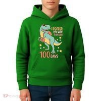 I Roared My Way Through 100 Days Dinosaur Kids Hoodie thumb 4