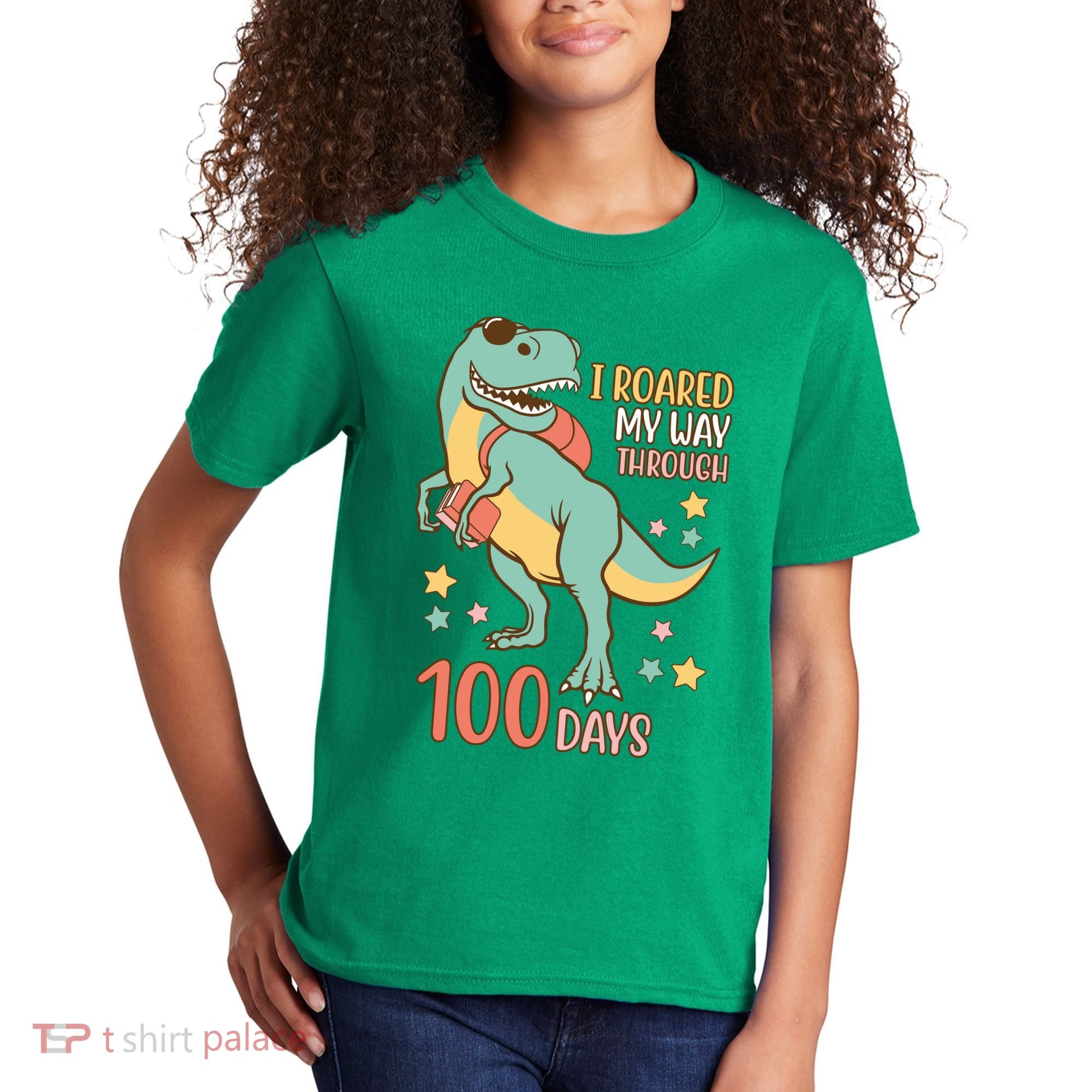 I Roared My Way Through 100 Days Dinosaur Kids T-Shirt