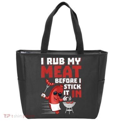 I Rub My Meat Before I Stick It In Design Summer BBQ Theme Tote Bag
