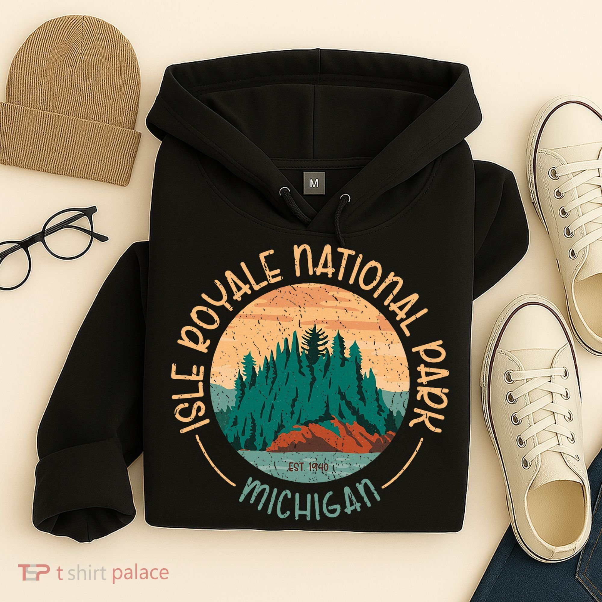 Isle Royale Michigan National Park Moose Sillhouete Hoodie