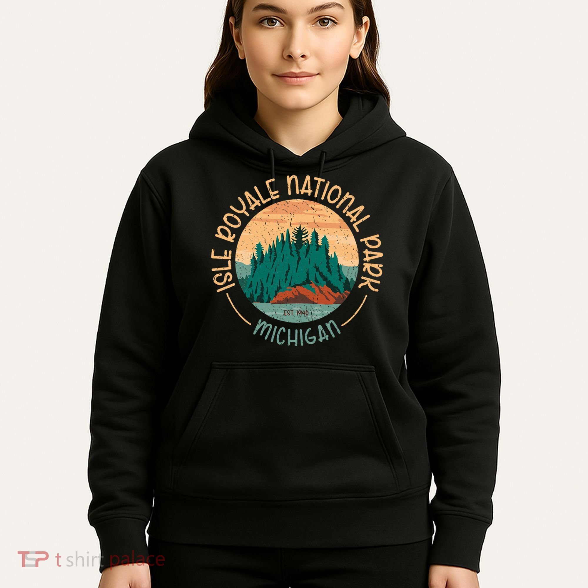 Isle Royale Michigan National Park Moose Sillhouete Hoodie