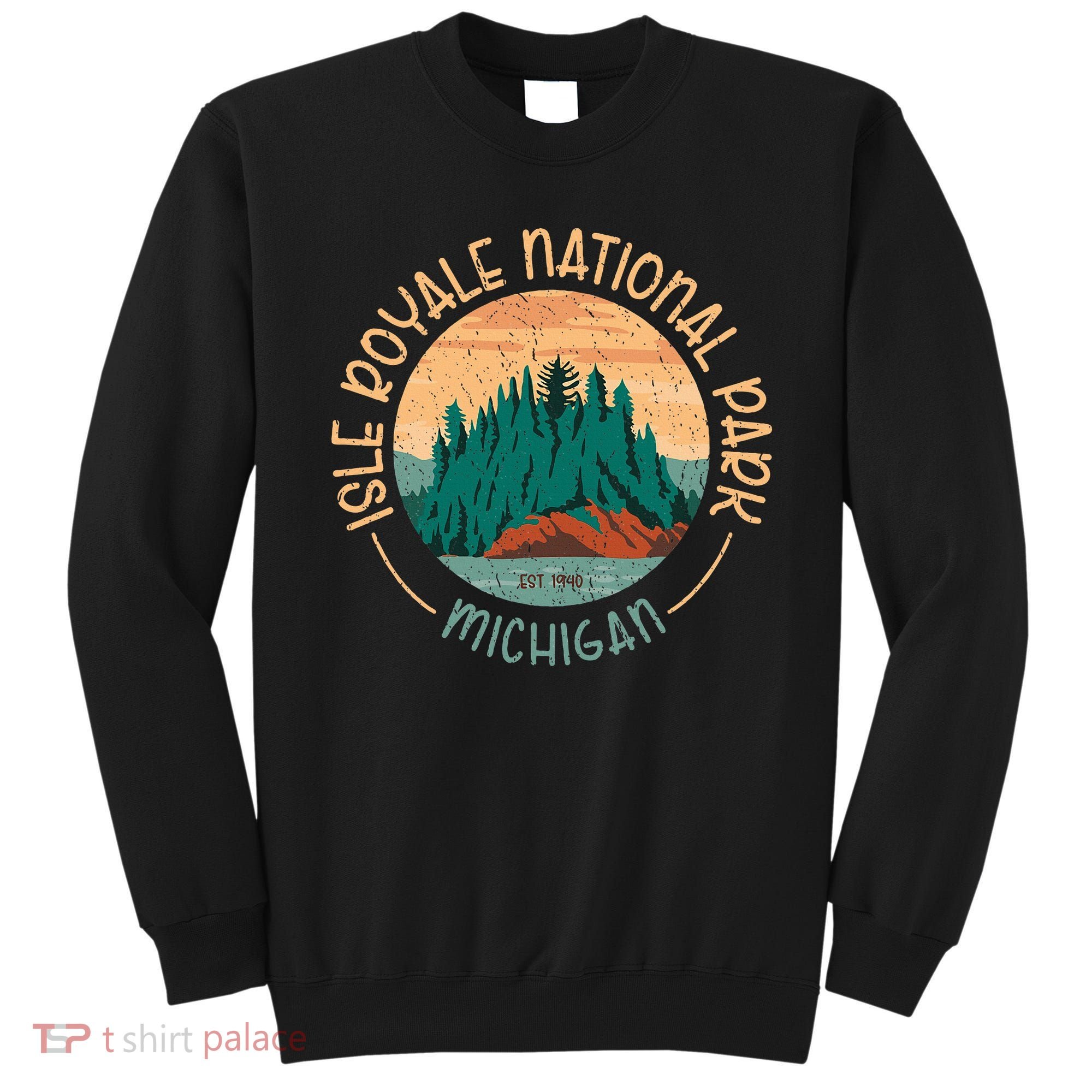 Isle Royale Michigan National Park Moose Sillhouete Sweatshirt