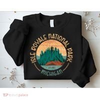 Isle Royale Michigan National Park Moose Sillhouete Sweatshirt thumb 2
