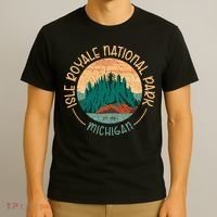 Isle Royale Michigan National Park Moose Sillhouete T-Shirt thumb 3