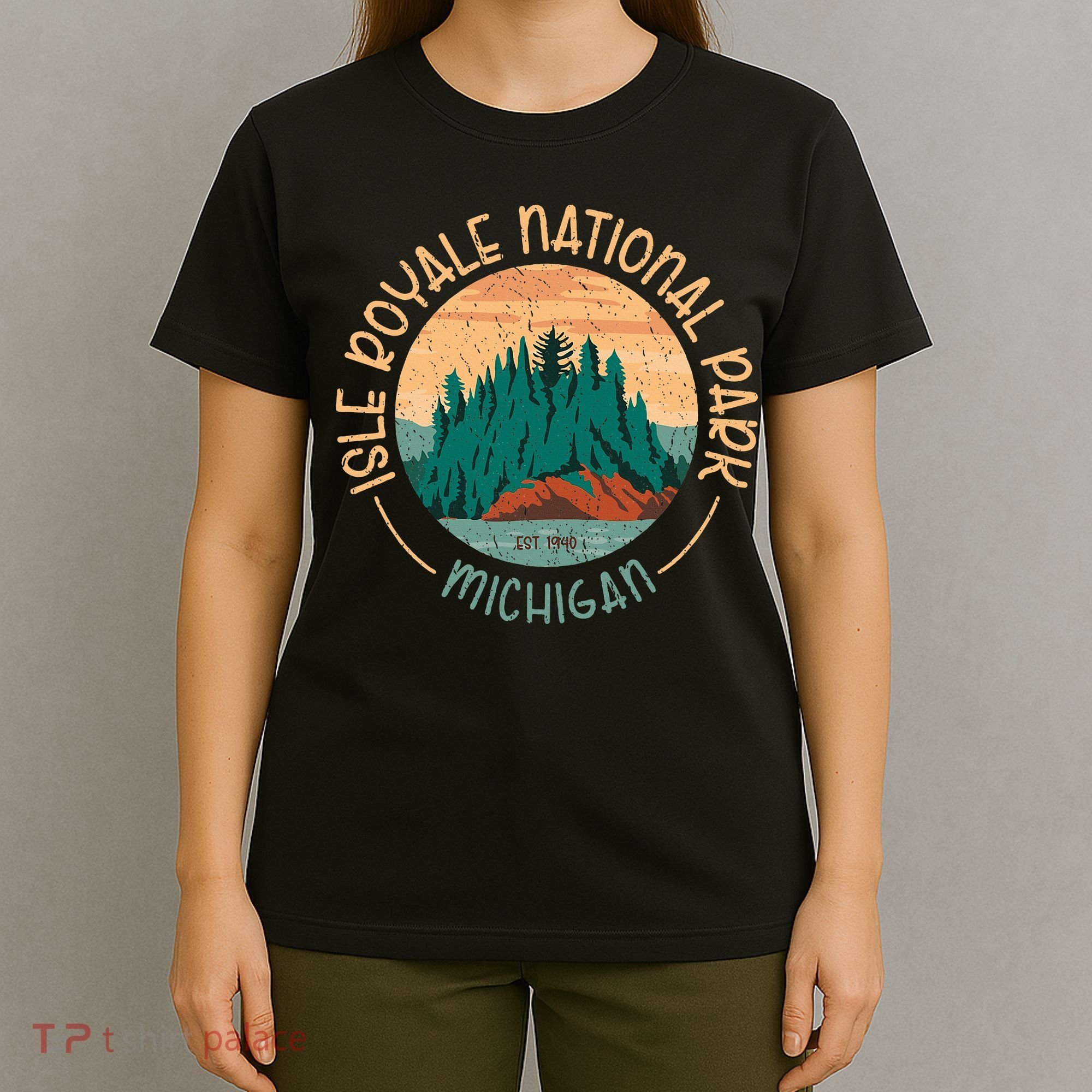 Isle Royale Michigan National Park Moose Sillhouete T-Shirt