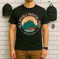 Isle Royale Michigan National Park Moose Sillhouete T-Shirt thumb 6