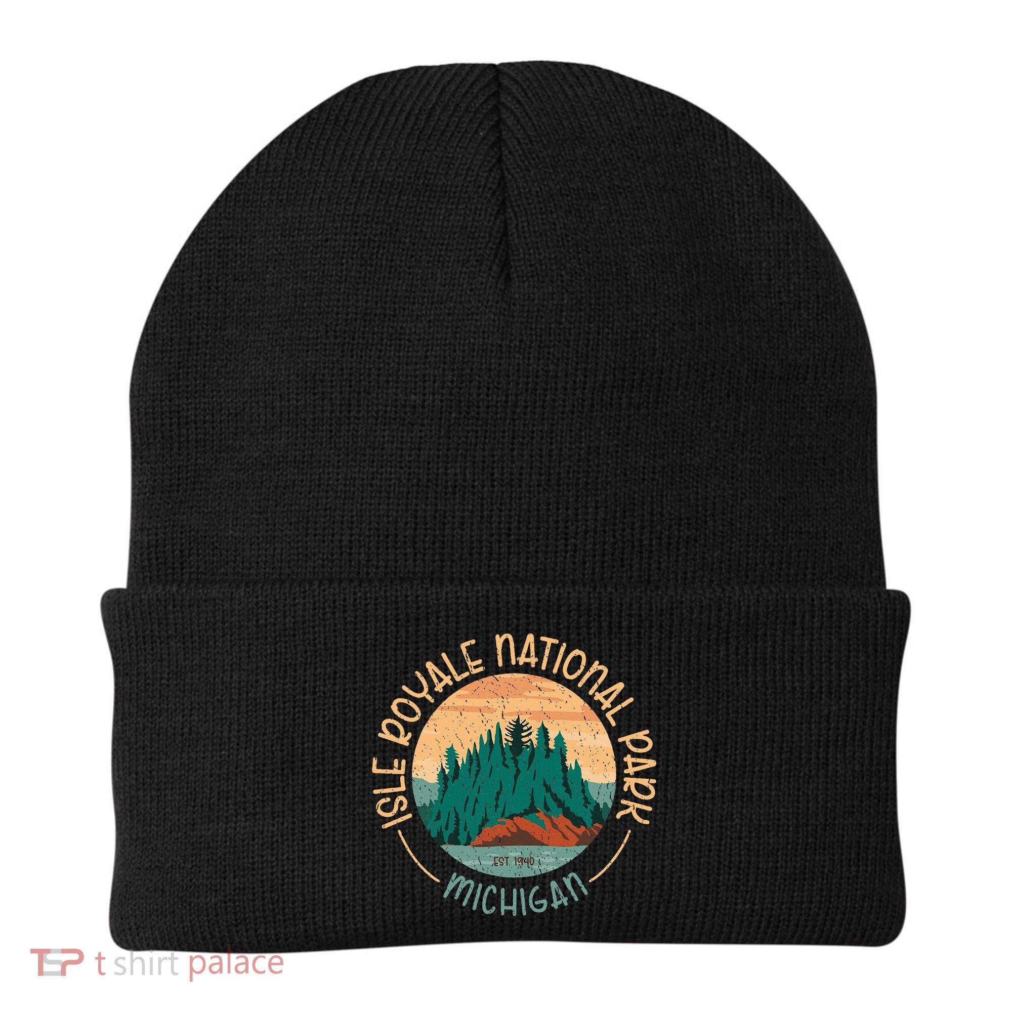 Isle Royale Michigan National Park Moose Sillhouete Beanie
