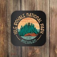 Isle Royale Michigan National Park Moose Sillhouete Coaster thumb 0