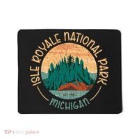 Isle Royale Michigan National Park Moose Sillhouete Mousepad thumb 0