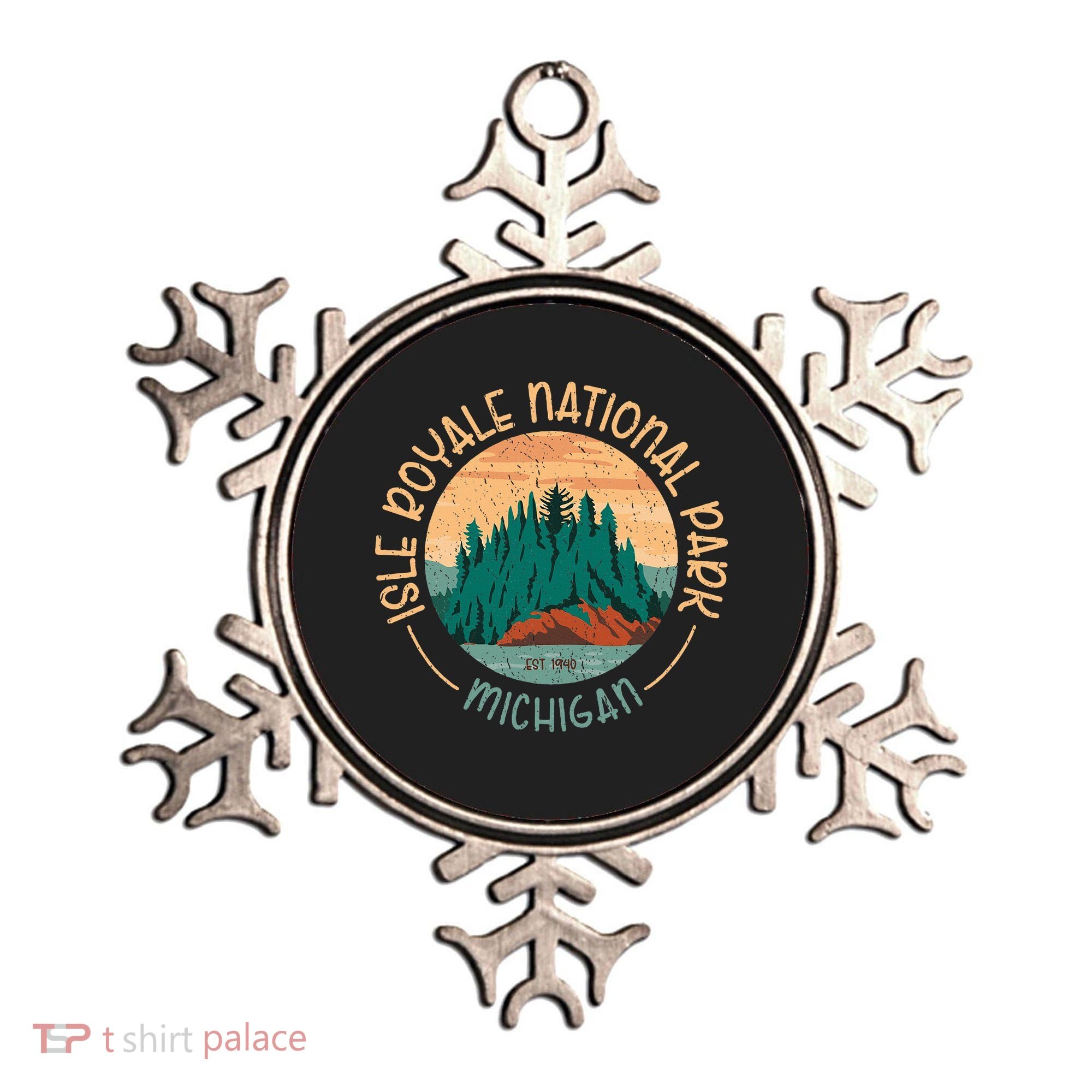 Isle Royale Michigan National Park Moose Sillhouete Ornament