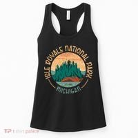 Isle Royale Michigan National Park Moose Sillhouete Women's Tank Top thumb 0