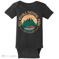 Isle Royale Michigan National Park Moose Sillhouete Baby Bodysuit thumb 0