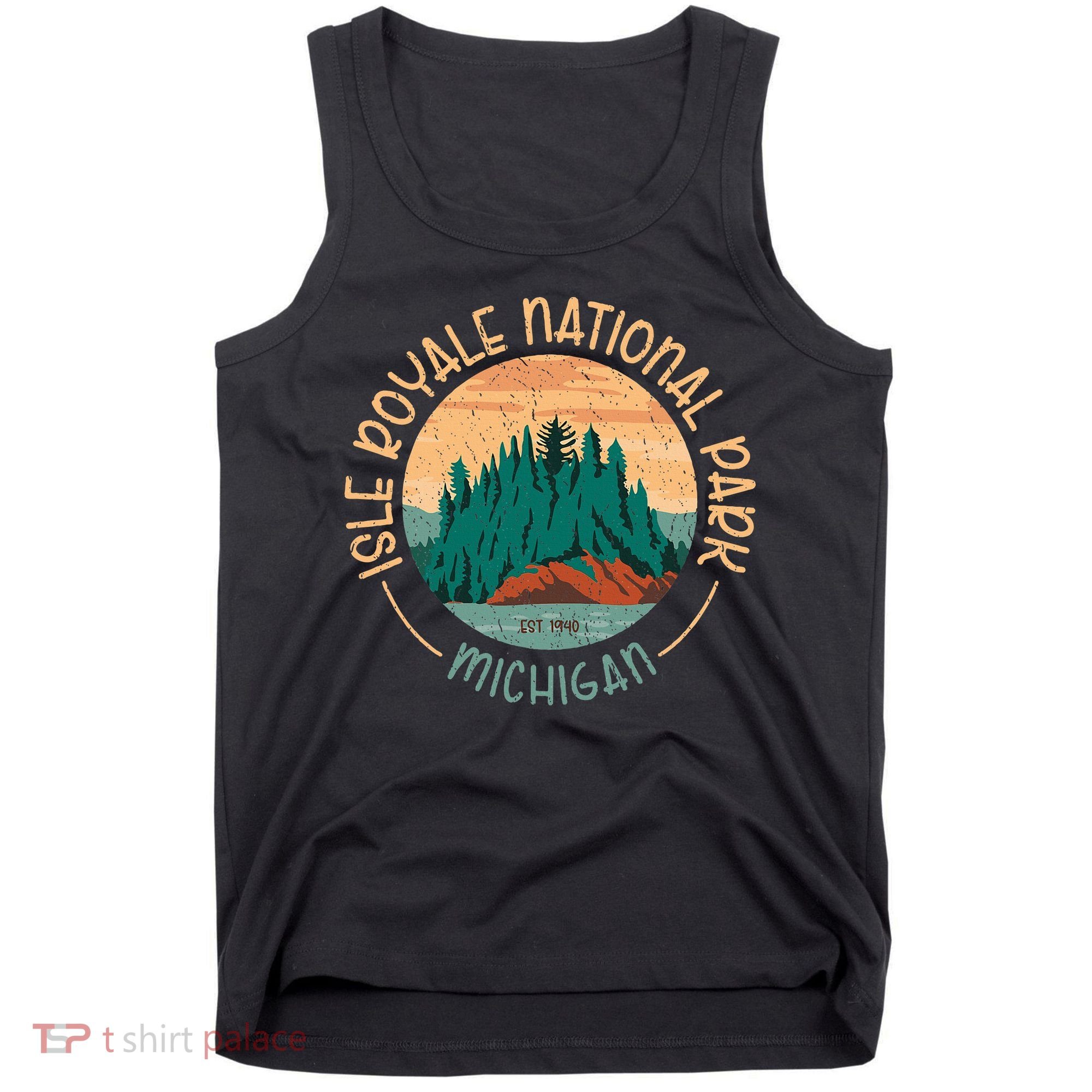 Isle Royale Michigan National Park Moose Sillhouete Tank Top