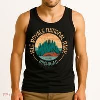 Isle Royale Michigan National Park Moose Sillhouete Tank Top thumb 3