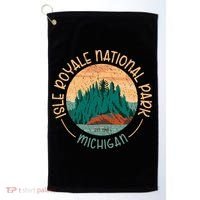 Isle Royale Michigan National Park Moose Sillhouete Golf Towel thumb 0