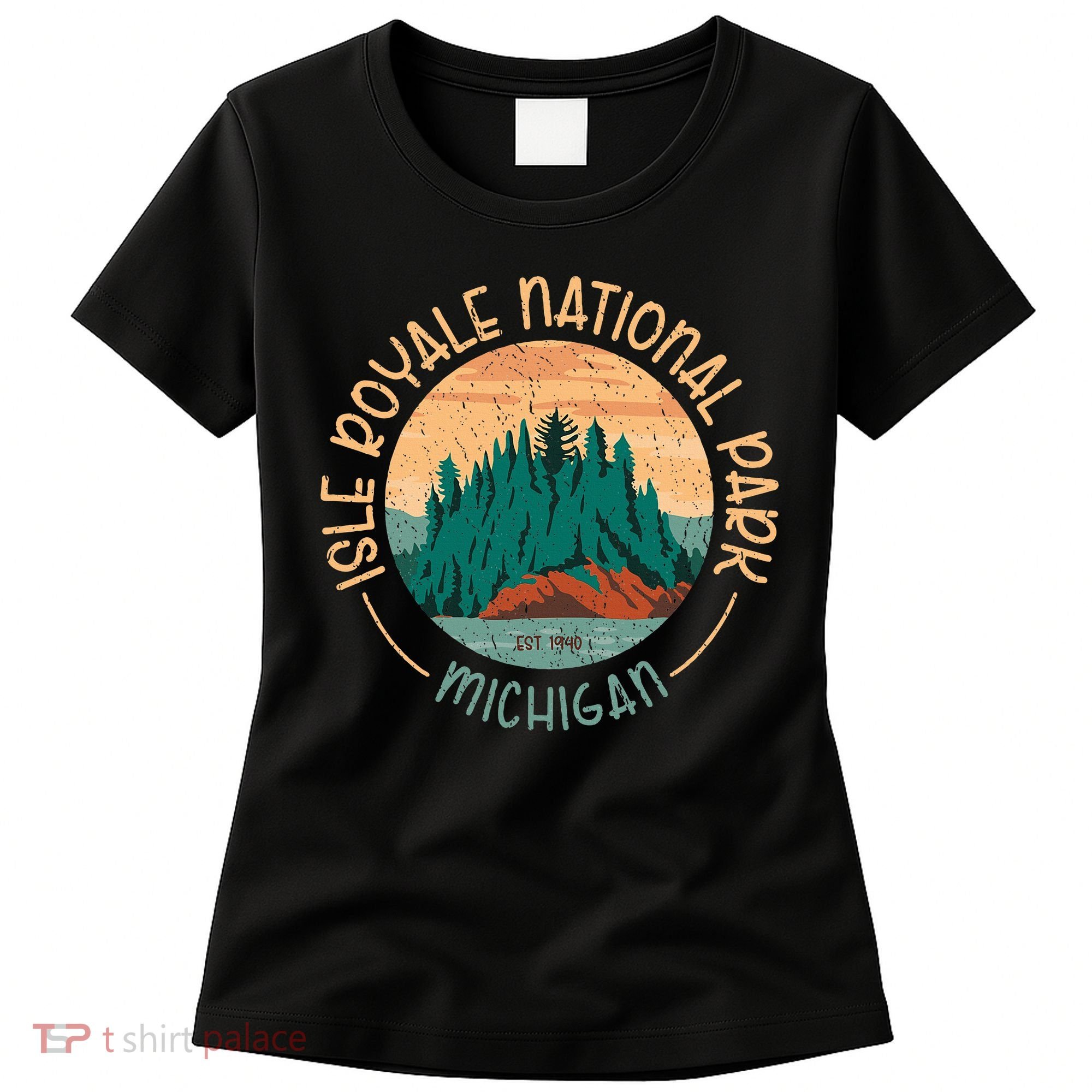 Isle Royale Michigan National Park Moose Sillhouete Women's T-Shirt