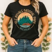 Isle Royale Michigan National Park Moose Sillhouete Women's T-Shirt thumb 2
