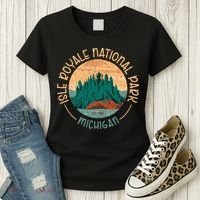 Isle Royale Michigan National Park Moose Sillhouete Women's T-Shirt thumb 3