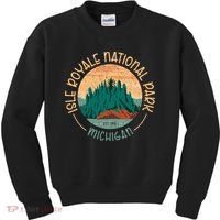 Isle Royale Michigan National Park Moose Sillhouete Kids Sweatshirt thumb 0