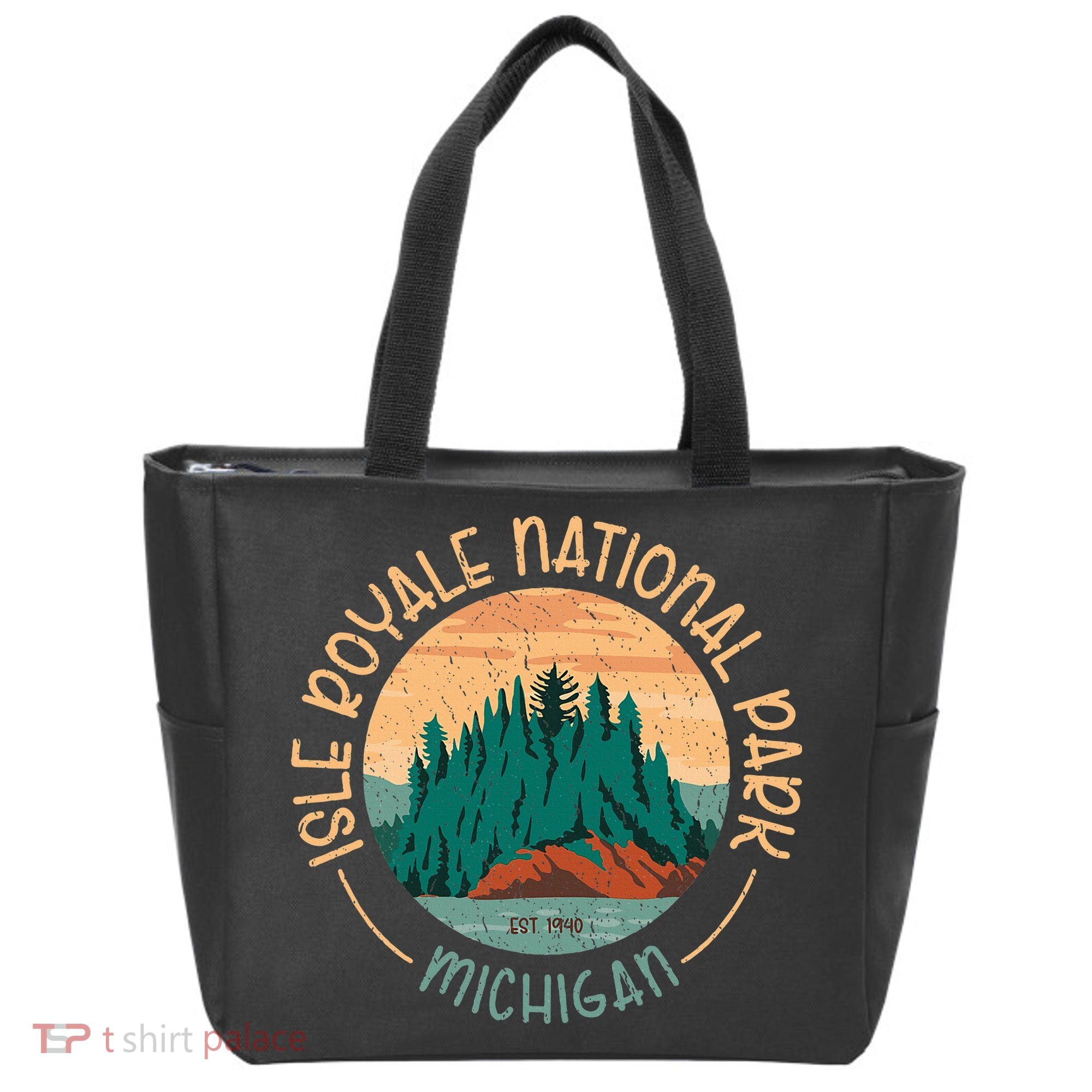 Isle Royale Michigan National Park Moose Sillhouete Tote Bag