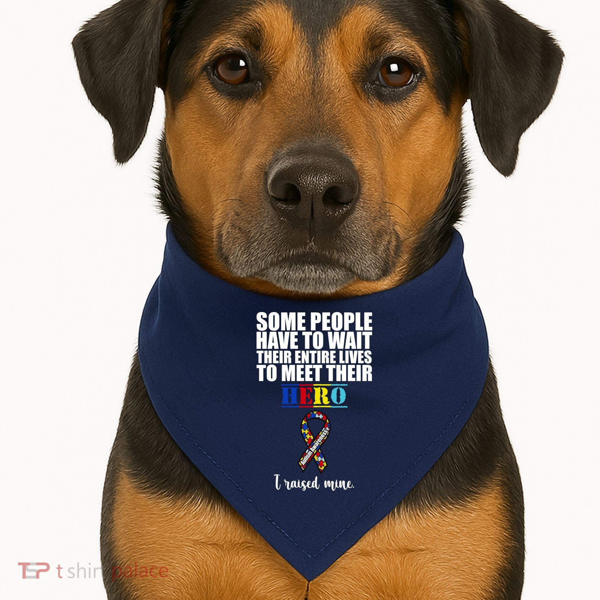 I Raised My Hero Autism Awareness Quote USA-Made Doggie Bandana