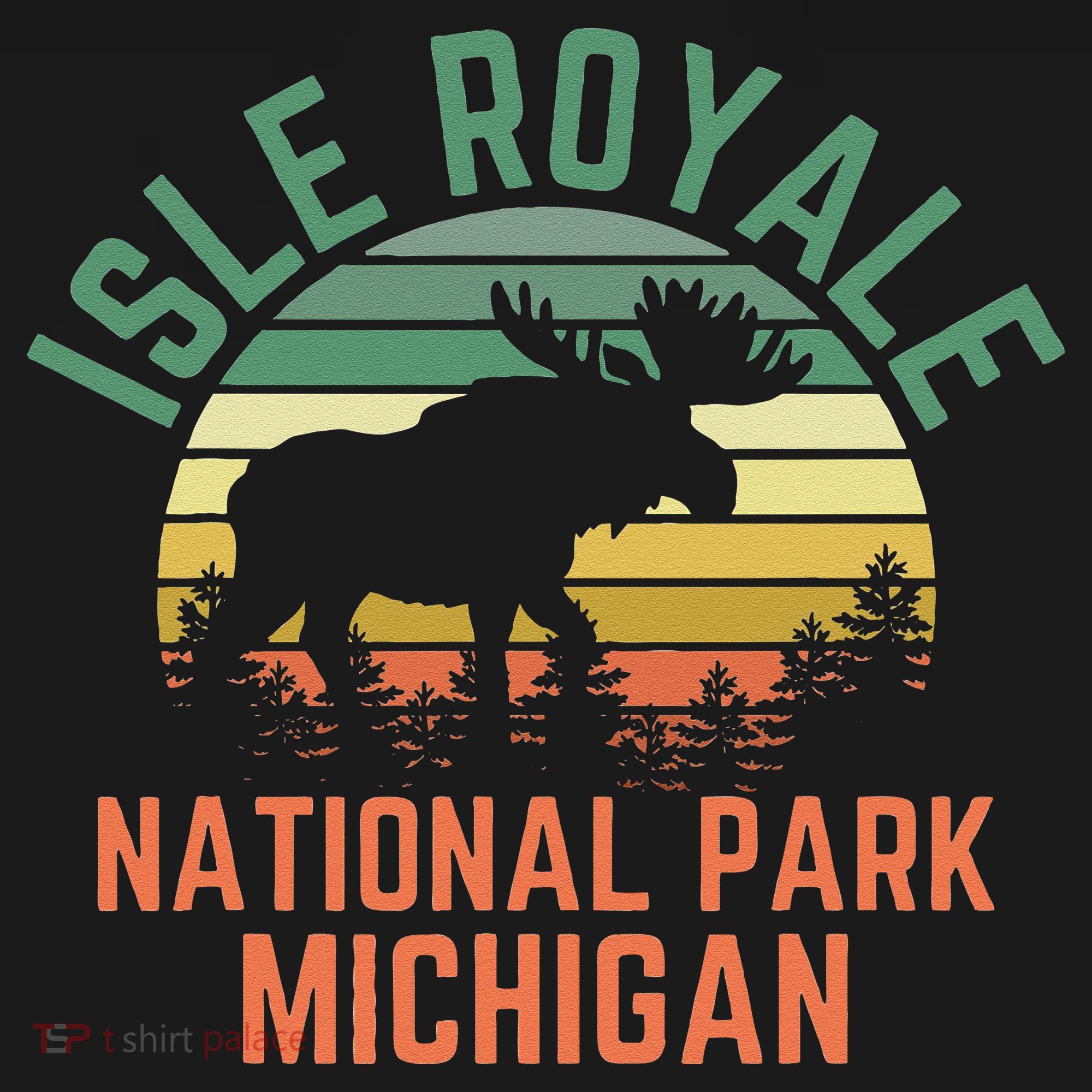 Isle Royale National Park Michigan Moose Hiking Nature Retro Magnet