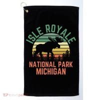 Isle Royale National Park Michigan Moose Hiking Nature Retro Golf Towel thumb 0