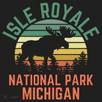 Isle Royale National Park Michigan Moose Hiking Nature Retro Golf Towel thumb 3