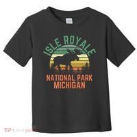 Isle Royale National Park Michigan Moose Hiking Nature Retro Toddler T-Shirt thumb 0