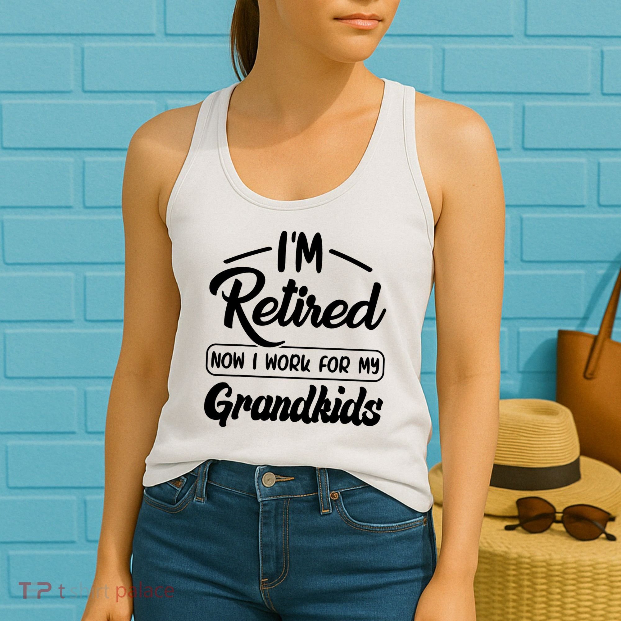 I'm Retired Now I Work For My Grandkids Mother's Day Grandma  Women's Tank Top