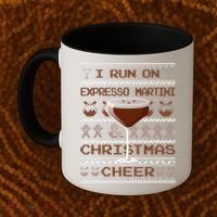 I Run On Espresso Martini And Christmas Cheer Ugly Sweater Coffee Mug thumb 2