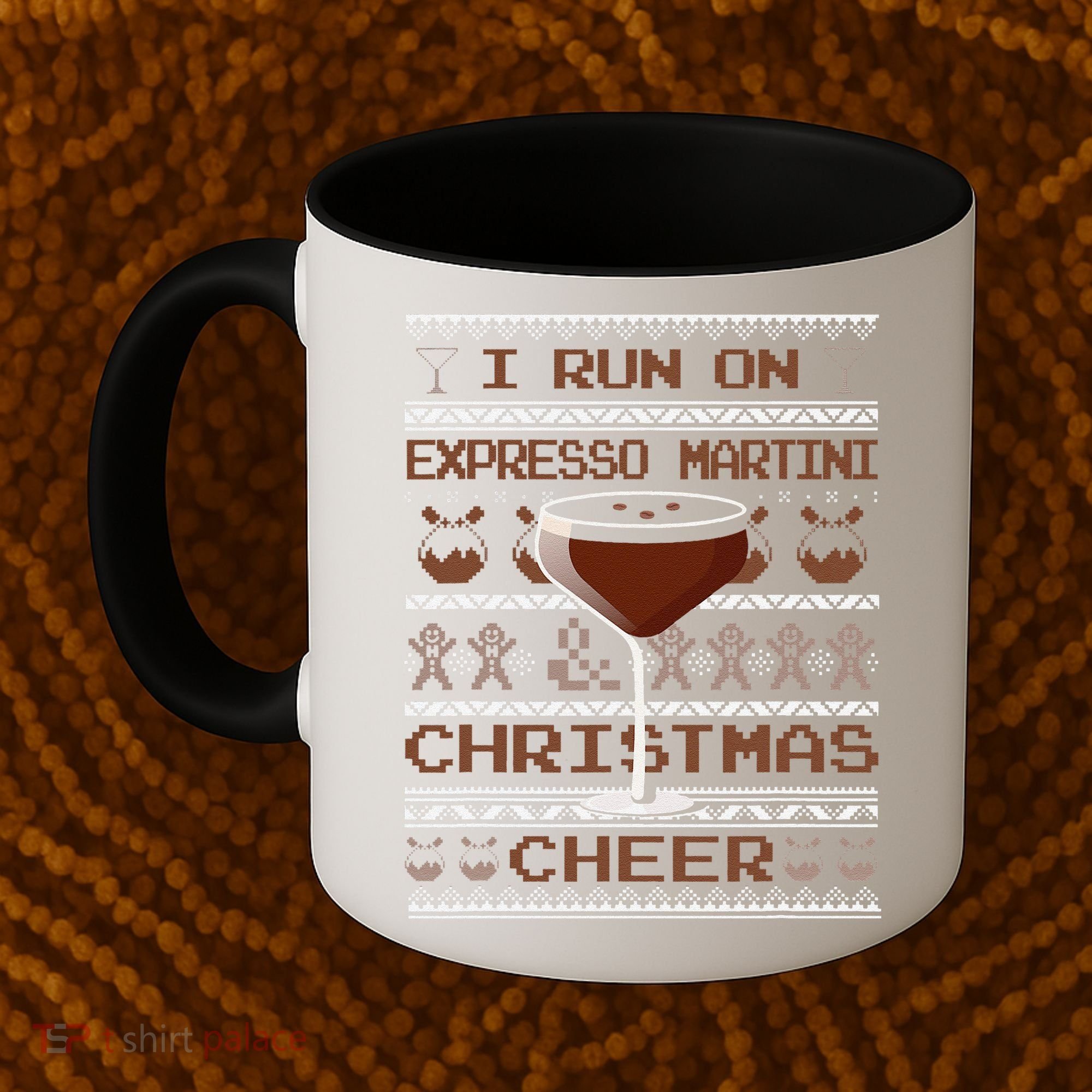 I Run On Espresso Martini And Christmas Cheer Ugly Sweater Coffee Mug