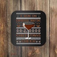 I Run On Espresso Martini And Christmas Cheer Ugly Sweater Coaster thumb 0