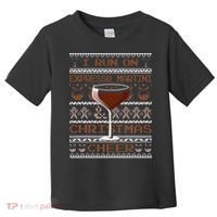 I Run On Espresso Martini And Christmas Cheer Ugly Sweater Toddler T-Shirt thumb 0