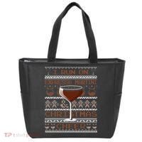 I Run On Espresso Martini And Christmas Cheer Ugly Sweater Tote Bag thumb 0