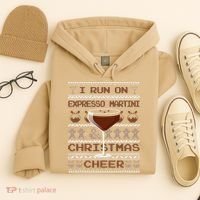 I Run On Espresso Martini And Christmas Cheer Ugly Sweater Hoodie thumb 4